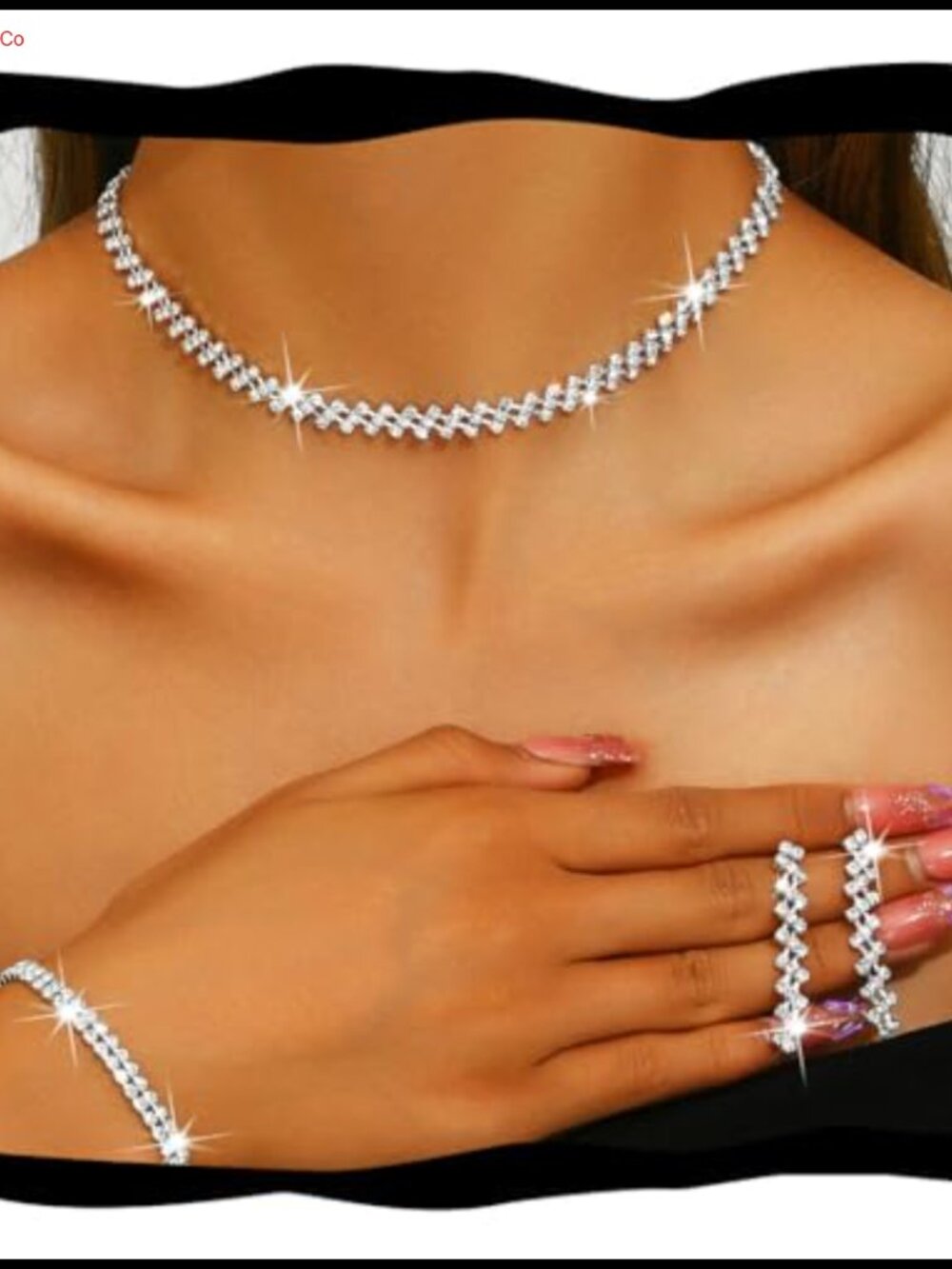 Rhinestone Crystal Bridal Jewelry Set Necklace Bracelet Earrings